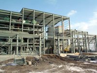 Construction of production building and installation of process equipment